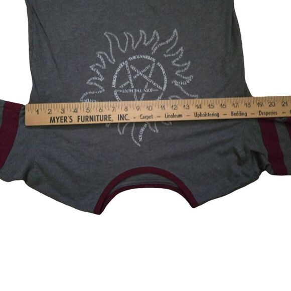 Supernatural Words Anti-Possession Symbol Girls Ringer T-Shirt - M - Picture 7 of 7